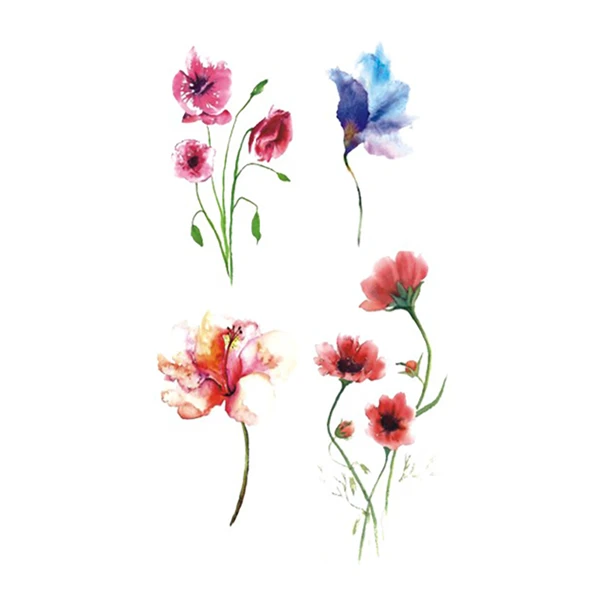 Four Flowers Temporary Tattoo