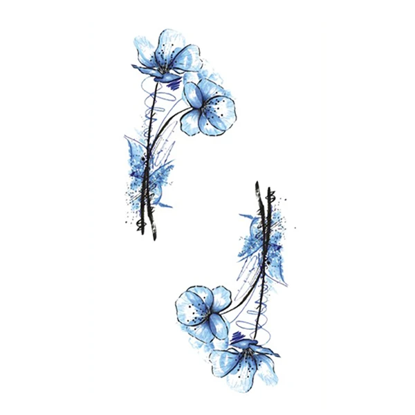 Blue Flower Tattoo
