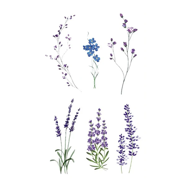 Lavender Temporary Tattoo