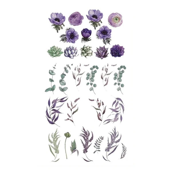 Purple Flowers Temporary Tattoo
