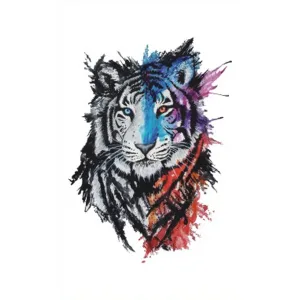 Colorful Tiger Temporary Tattoo