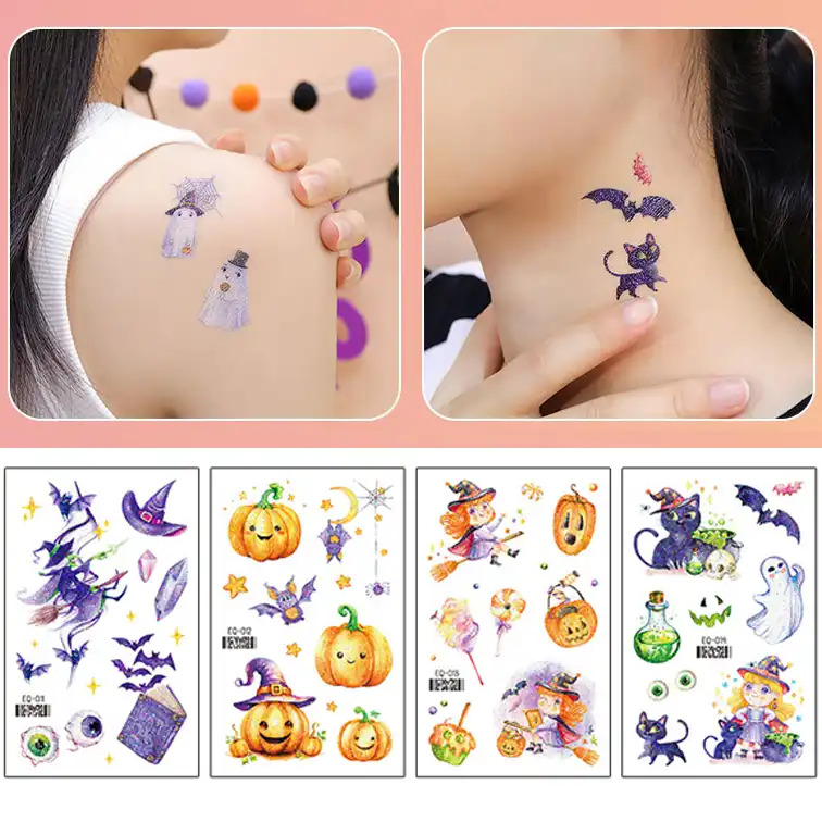 Cartoon Halloween Temporary Tattoo
