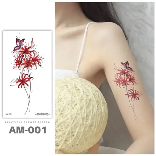 Flower Sleeve Temporary Tattoo - AM-001