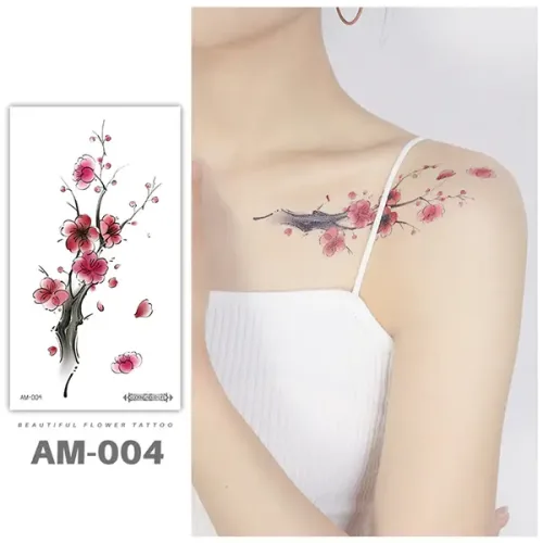 Flower Sleeve Temporary Tattoo - AM-004