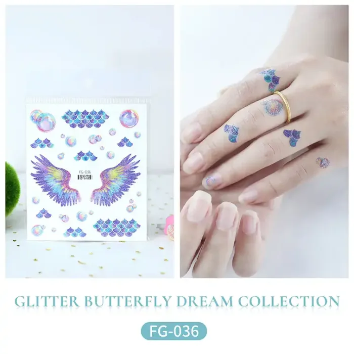 Glitter Wing Scales Tattoo