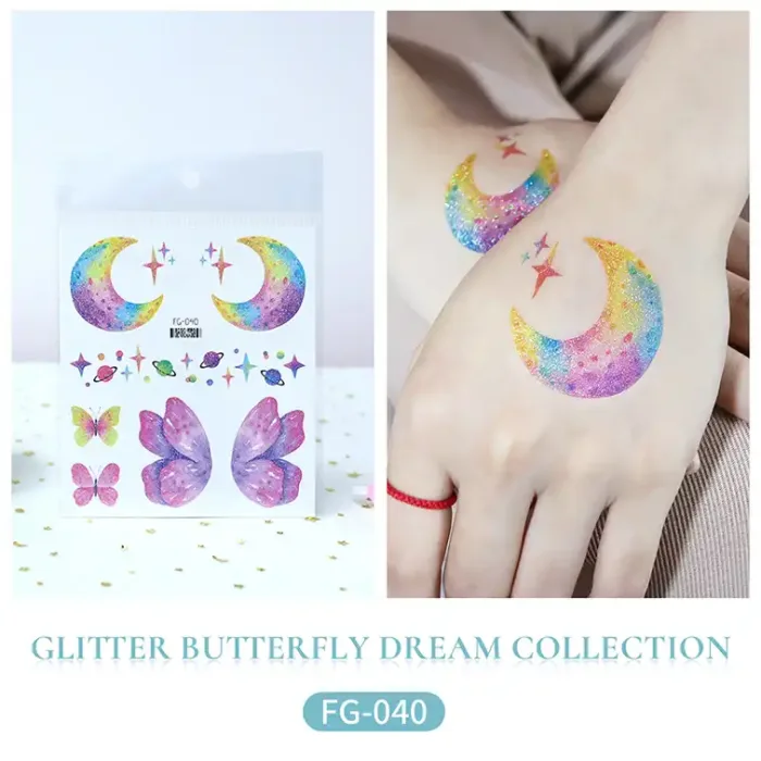 Moon Butterfly Planet Tattoo