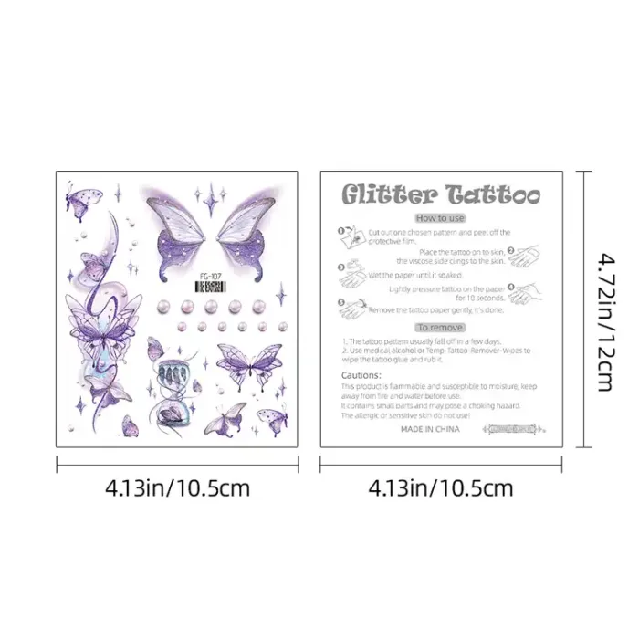 Animals Glitter Temporary Tattoo
