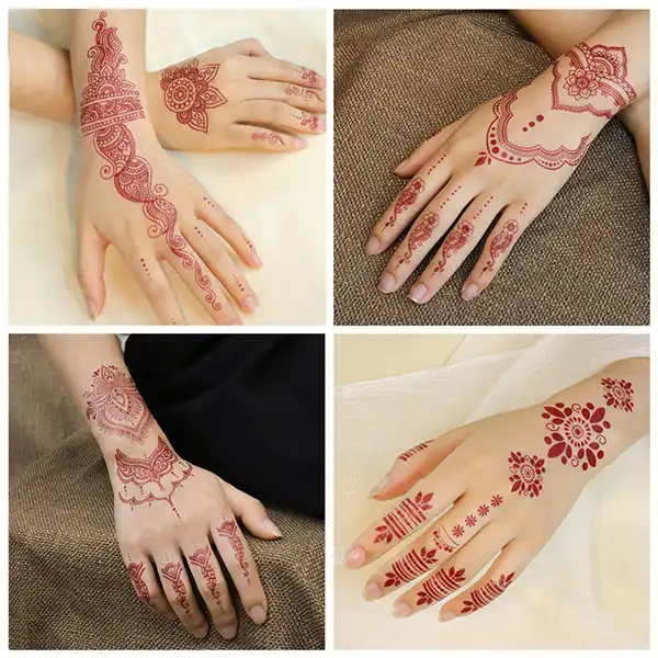 Red Henna Temporary Tattoo